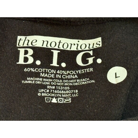 THE NOTORIOUS BIG Sleeveless Tank Top T-Shirt Black Large - Picture 5 of 6